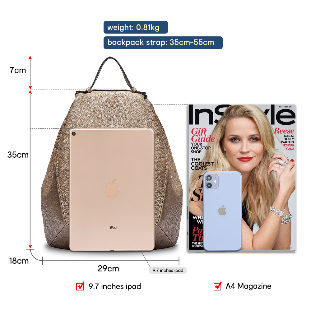 Zency Women 100% Genuine Leath - Leather Backpack Vintage 评论和价格